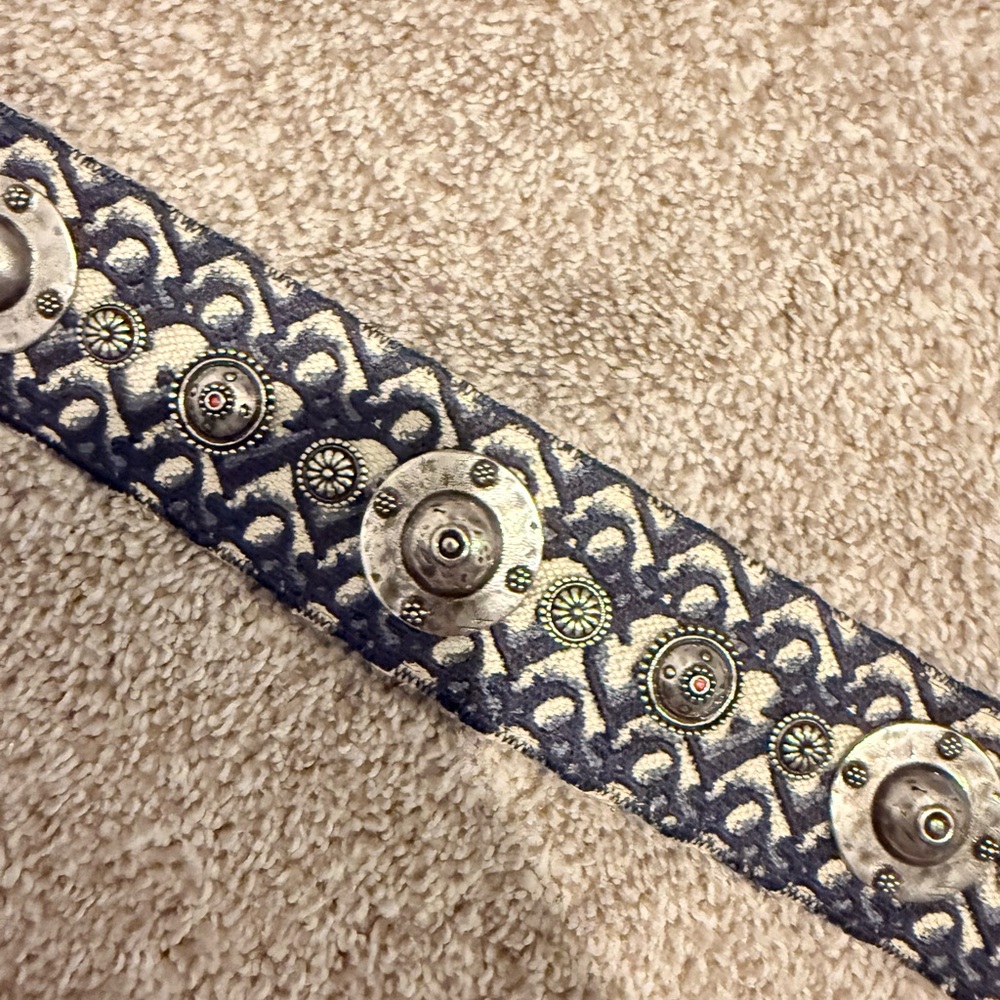 Dior Silver and Blue Canvas Strap
